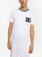 "Dolce Gabbana" t-shirt ras du cou blanc en coton pour homme coupe slim – Image 2