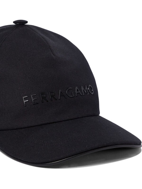 "Ferragamo" casquette homme noire en coton – Image 4