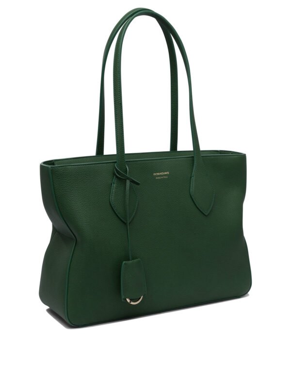 "Ferragamo" sac à main femme vert en cuir – Image 2