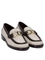 "Ferragamo" Mocassins femme beige en tissu – Image 2