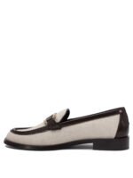 "Ferragamo" Mocassins femme beige en tissu – Image 3