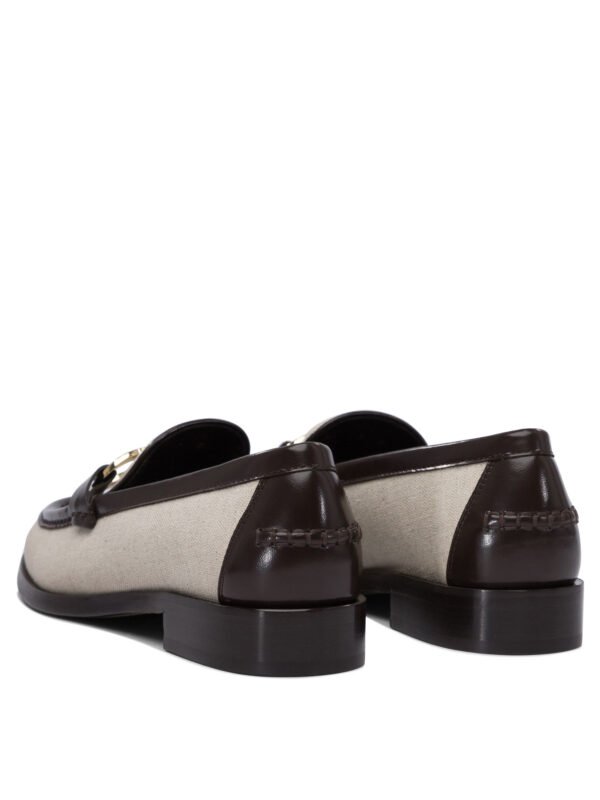 "Ferragamo" Mocassins femme beige en tissu – Image 4