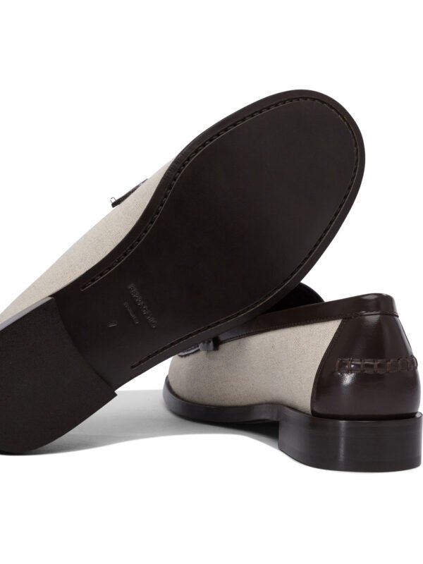 "Ferragamo" Mocassins femme beige en tissu – Image 5