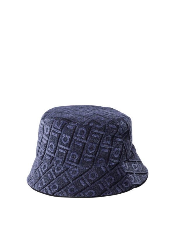 "Ferragamo" bob femme bleu en acrylique et coton – Image 3