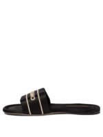 "Ferragamo" sandales femme noires en satin et cuir – Image 3
