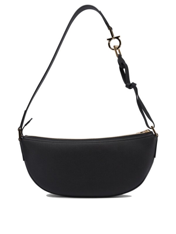 "Ferragamo" sac bandoulière femme noir en cuir - Image 3