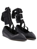"Ferragamo" ballerines femme noires en cuir véritable à semelle souple – Image 2