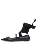 "Ferragamo" ballerines femme noires en cuir véritable à semelle souple – Image 3