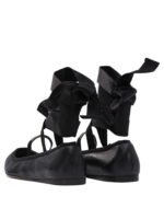 "Ferragamo" ballerines femme noires en cuir véritable à semelle souple – Image 4