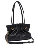 "Ferragamo" sac porté épaule femme noir en cuir – Image 2