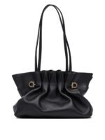 "Ferragamo" sac porté épaule femme noir en cuir – Image 3