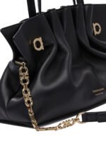 "Ferragamo" sac porté épaule femme noir en cuir – Image 4