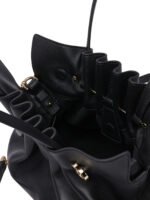 "Ferragamo" sac porté épaule femme noir en cuir – Image 5