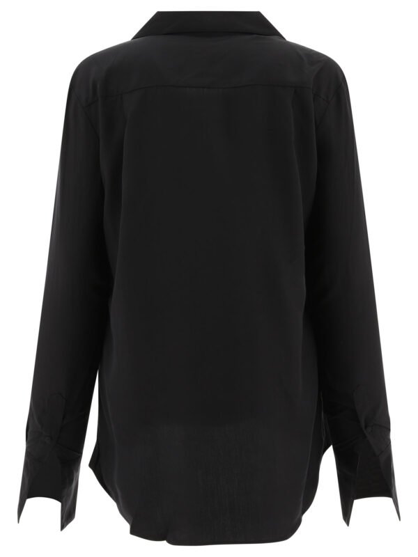 "Saks Potts" chemise Irene femme noire tencel soie manches longues – Image 2