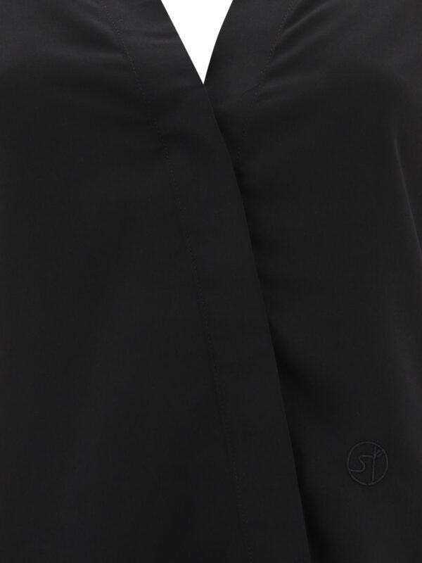"Saks Potts" chemise Irene femme noire tencel soie manches longues – Image 3