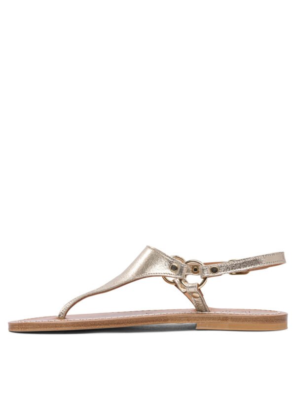 "K.Jacques"  Sandales dorées en cuir pour femme – Image 3