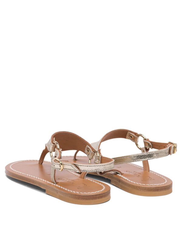 "K.Jacques"  Sandales dorées en cuir pour femme – Image 4