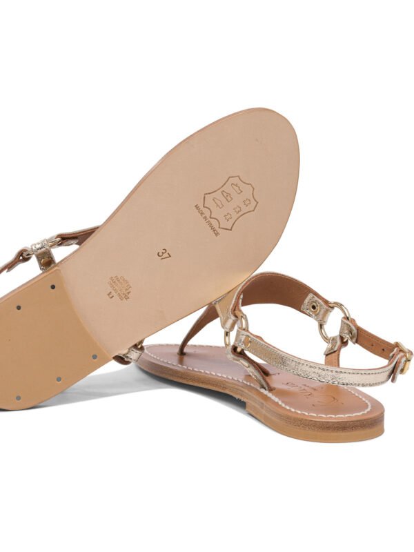 "K.Jacques"  Sandales dorées en cuir pour femme – Image 5