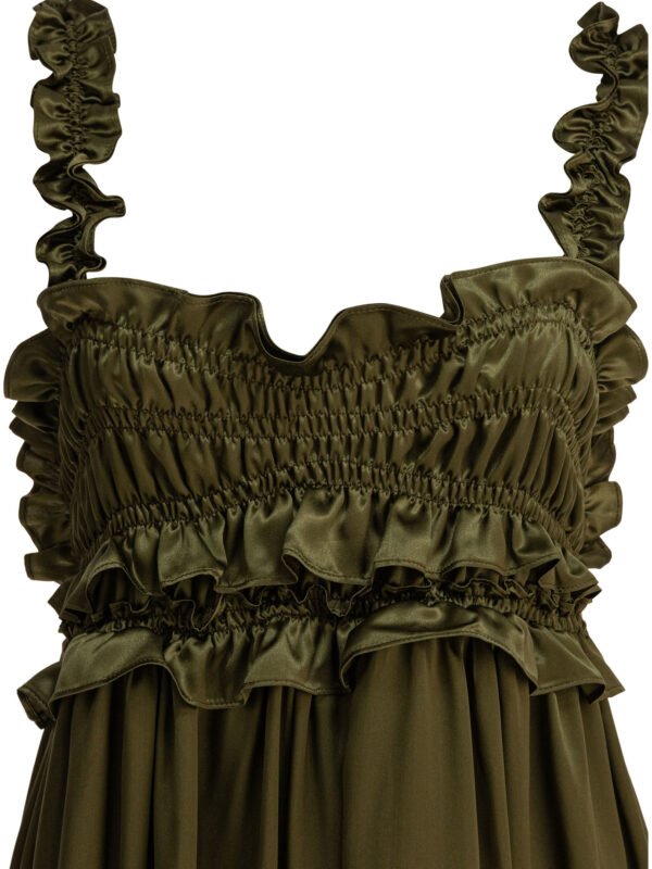 "Cecilie Bahnsen" robe femme verte en soie – Image 3