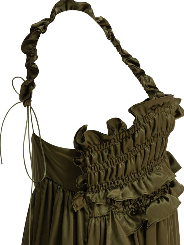 "Cecilie Bahnsen" robe femme verte en soie – Image 4