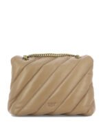 "Pinko" sac bandoulière femme beige en cuir - Image 3