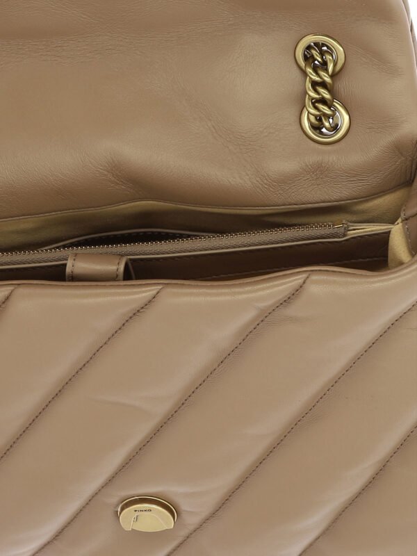 "Pinko" sac bandoulière femme beige en cuir - Image 5