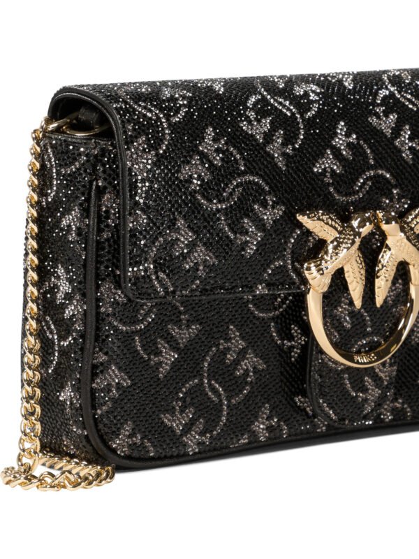 "Pinko" sac bandoulière Love One Pocket femme noir en cuir – Image 4