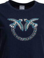 "Pinko" t-shirt bleu en coton pour femme – Image 3