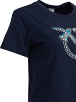 "Pinko" t-shirt bleu en coton pour femme – Image 4