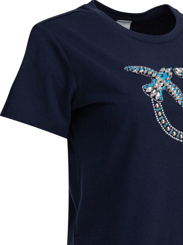 "Pinko" t-shirt bleu en coton pour femme – Image 4