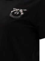 "Pinko" t-shirt Nambrone manches courtes noir coton femme coupe regular – Image 4