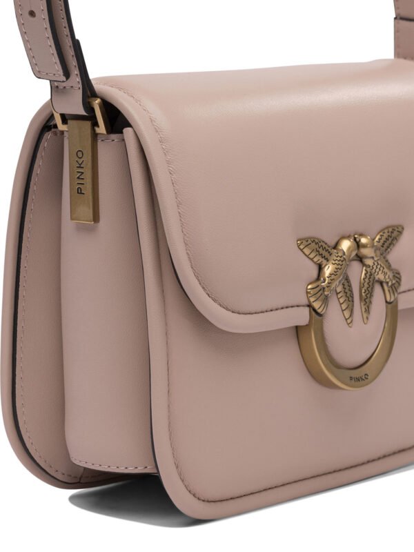 "Pinko" sac bandoulière rose en cuir pour femme format compact - Image 4