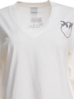 "Pinko" t-shirt blanc en coton pour femme – Image 3