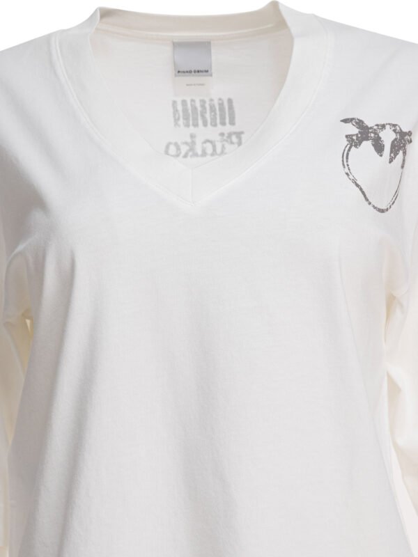 "Pinko" t-shirt blanc en coton pour femme – Image 3