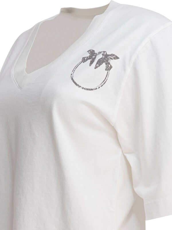 "Pinko" t-shirt blanc en coton pour femme – Image 4