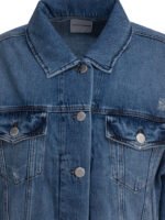 "Pinko" veste en jean femme bleue en denim coupe regular - Image 3