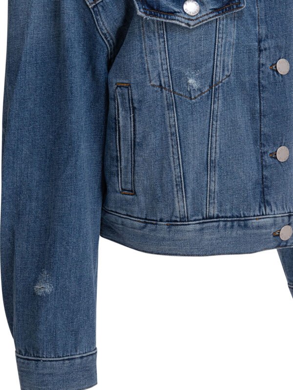 "Pinko" veste en jean femme bleue en denim coupe regular - Image 4