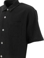 "Stüssy" chemise homme noire Flat Bottom Crinkled à manches courtes – Image 4