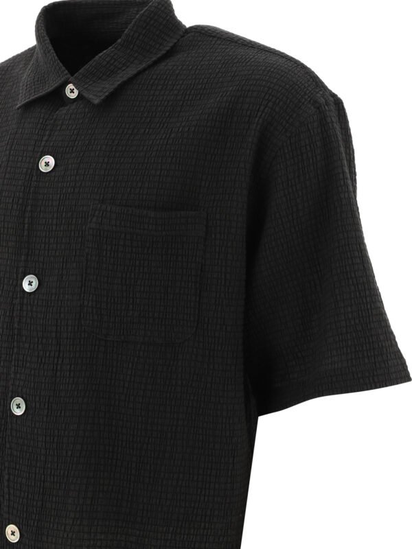 "Stüssy" chemise homme noire Flat Bottom Crinkled à manches courtes – Image 4