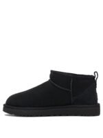 "Ugg" bottines noires en cuir et polyester avec semelle en caoutchouc pour femme – Image 3