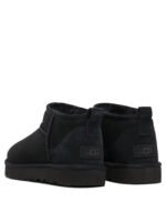 "Ugg" bottines noires en cuir et polyester avec semelle en caoutchouc pour femme – Image 4