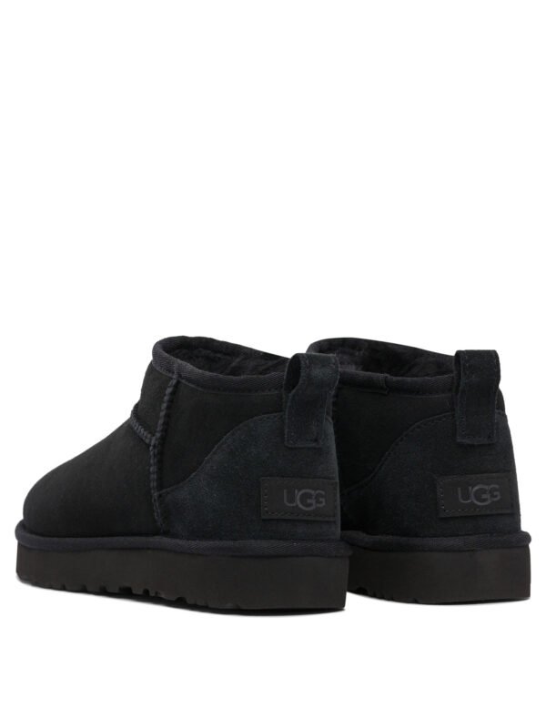 "Ugg" bottines noires en cuir et polyester avec semelle en caoutchouc pour femme – Image 4