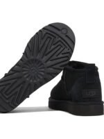 "Ugg" bottines noires en cuir et polyester avec semelle en caoutchouc pour femme – Image 5