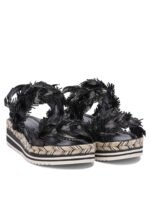 "Pons Quintana" sandales noires en cuir avec semelle en caoutchouc pour femme – Image 2