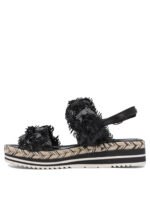 "Pons Quintana" sandales noires en cuir avec semelle en caoutchouc pour femme – Image 3