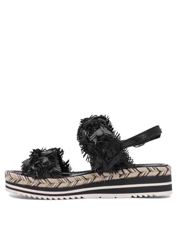 "Pons Quintana" sandales noires en cuir avec semelle en caoutchouc pour femme – Image 3