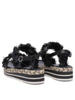 "Pons Quintana" sandales noires en cuir avec semelle en caoutchouc pour femme – Image 4