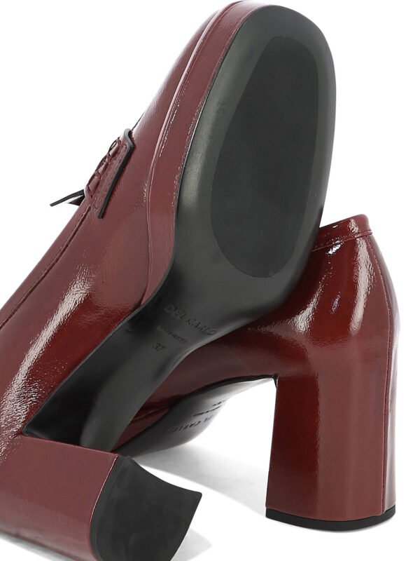 "Del Carlo" Mocassins à talons femme bordeaux en cuir – Image 5