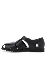 "Paraboot" Sandales homme noires en cuir avec semelle en caoutchouc - Image 3