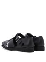 "Paraboot" Sandales homme noires en cuir avec semelle en caoutchouc - Image 4